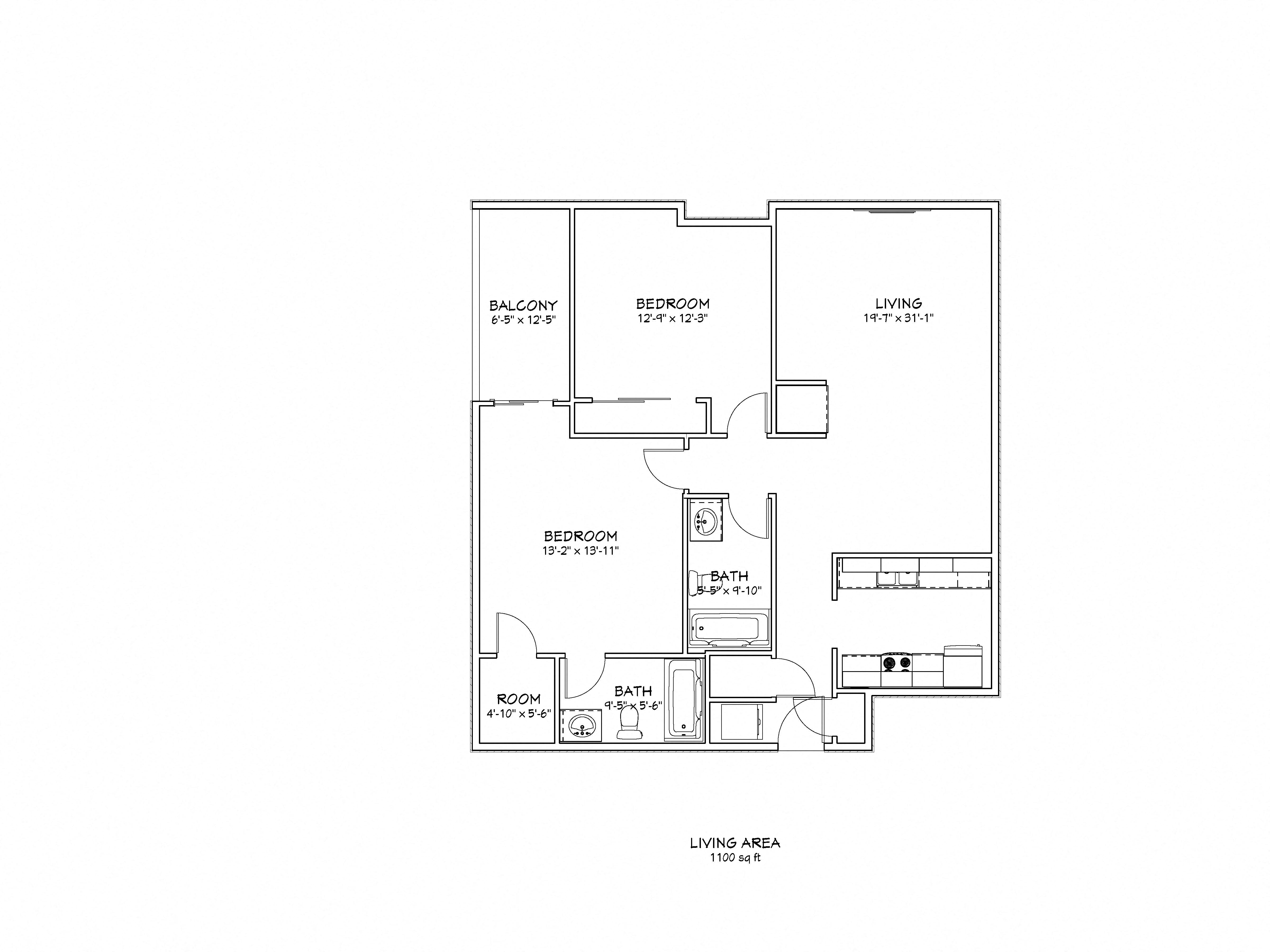 5015 Clinton Apartments floor plan
